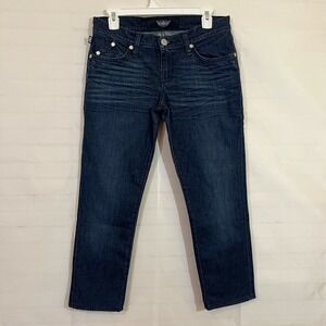 Rock and Republic Womens Jeans 30x25 Bling Y2K Purple Embellished Western Cowgir